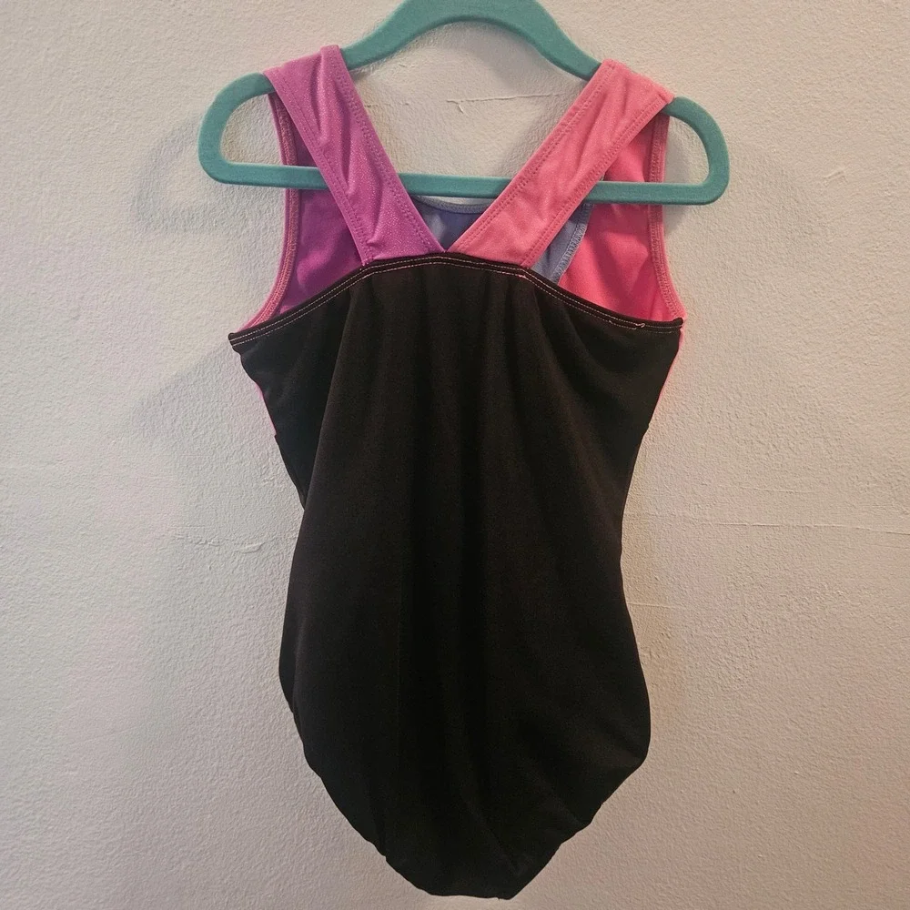 MORET Kids Gymnastics Leotard Sparkly Pink Purple Black Girls Size 6/7‎